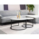 Комплект SIGNAL ATLANTA C (2 стола журнальных) белый мрамор/черный мат